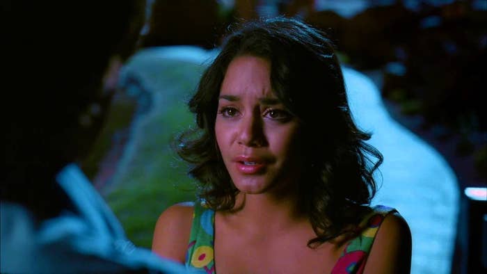Gabriella tearfully gives Troy a goodbye