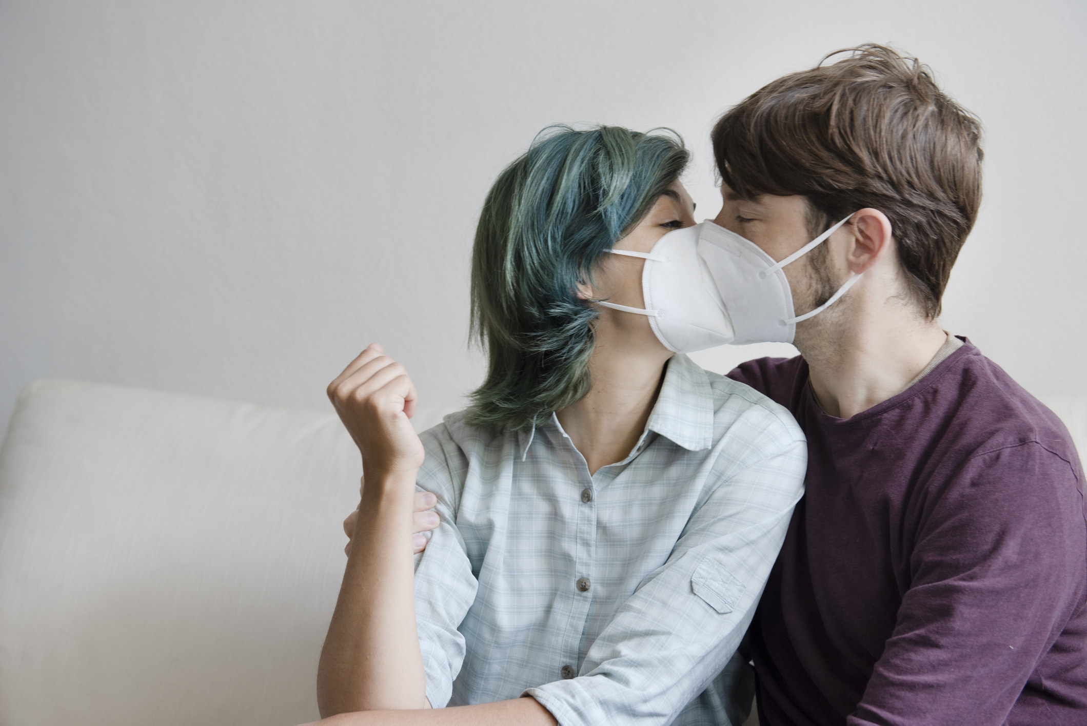 Photo of a couple wearing face masks