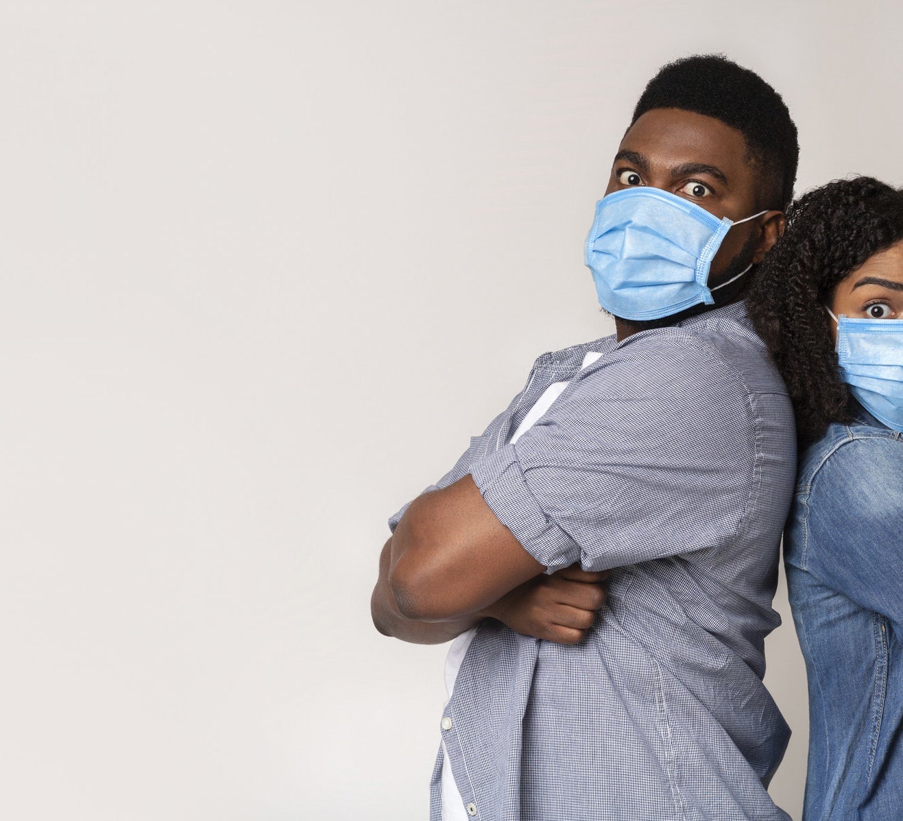 Photo of a couple wearing face masks