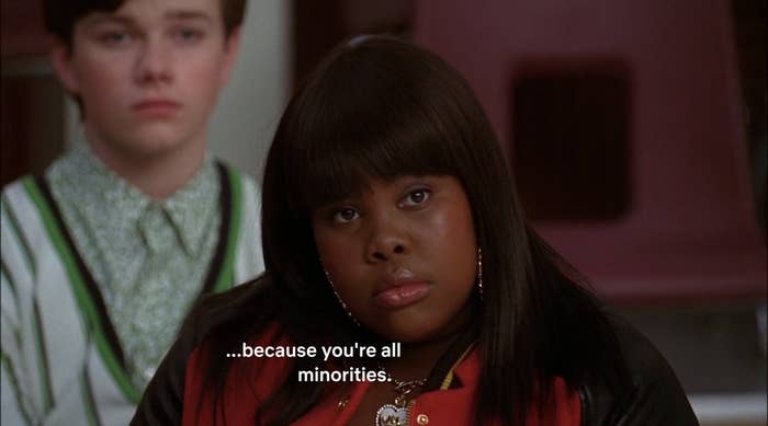 The infamous &quot;You&#x27;re all minorities; you&#x27;re in the glee club&quot; moment.