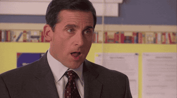 gif of Steve Carrell looking surprised in &quot;The Office&quot; 