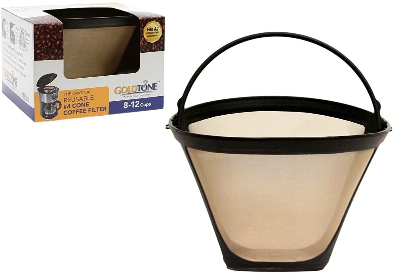 A bucket-shaped coffee filter