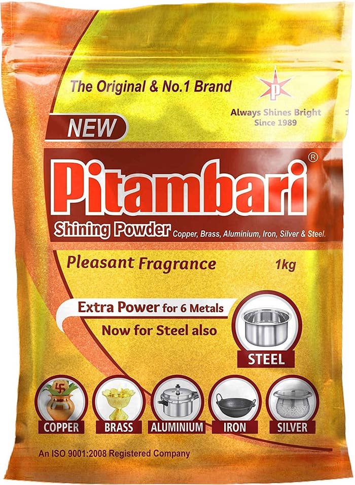 A packet of Pitambari shining powder