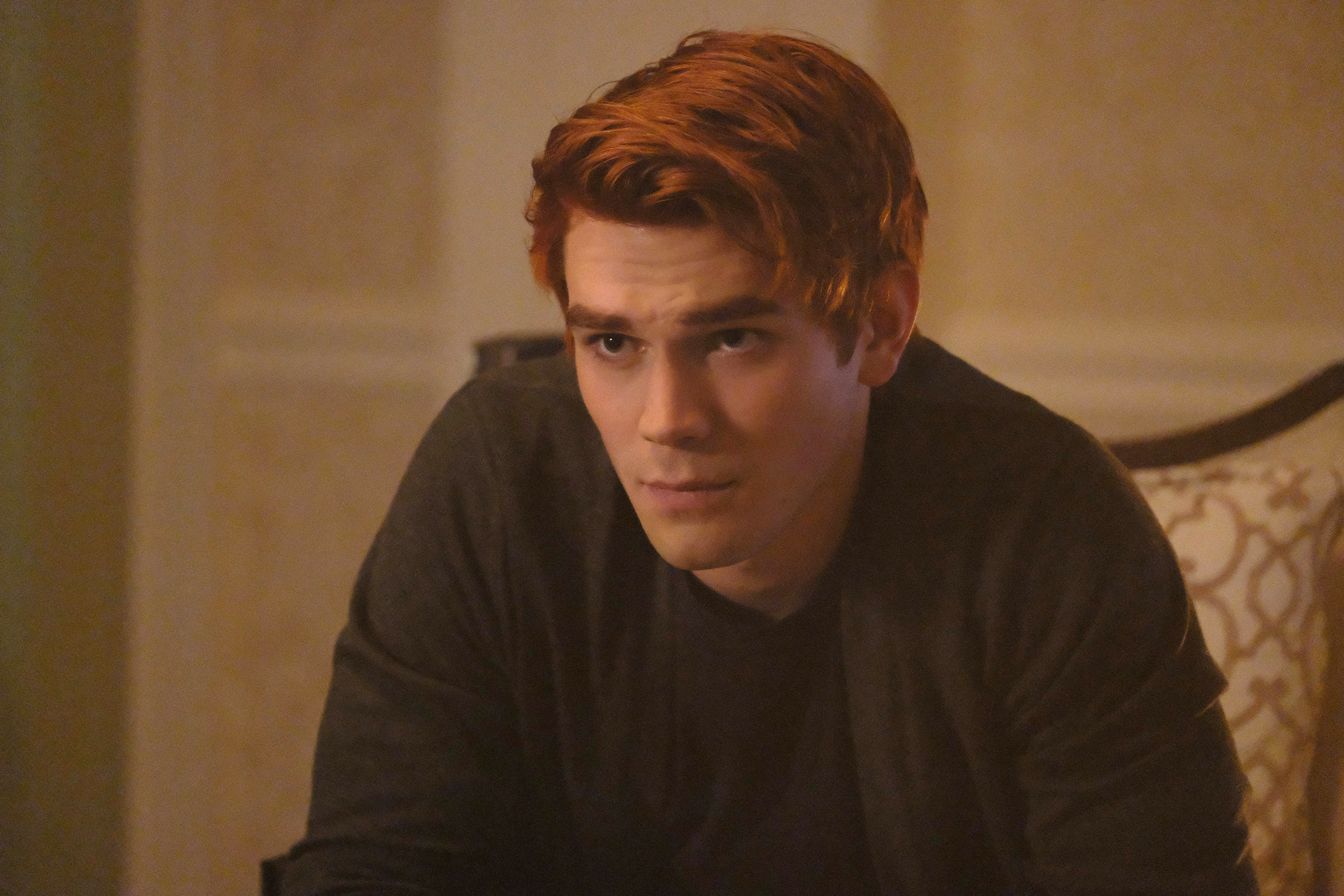 KJ Apa stares intently as Archie Andrews on &quot;Riverdale&quot;