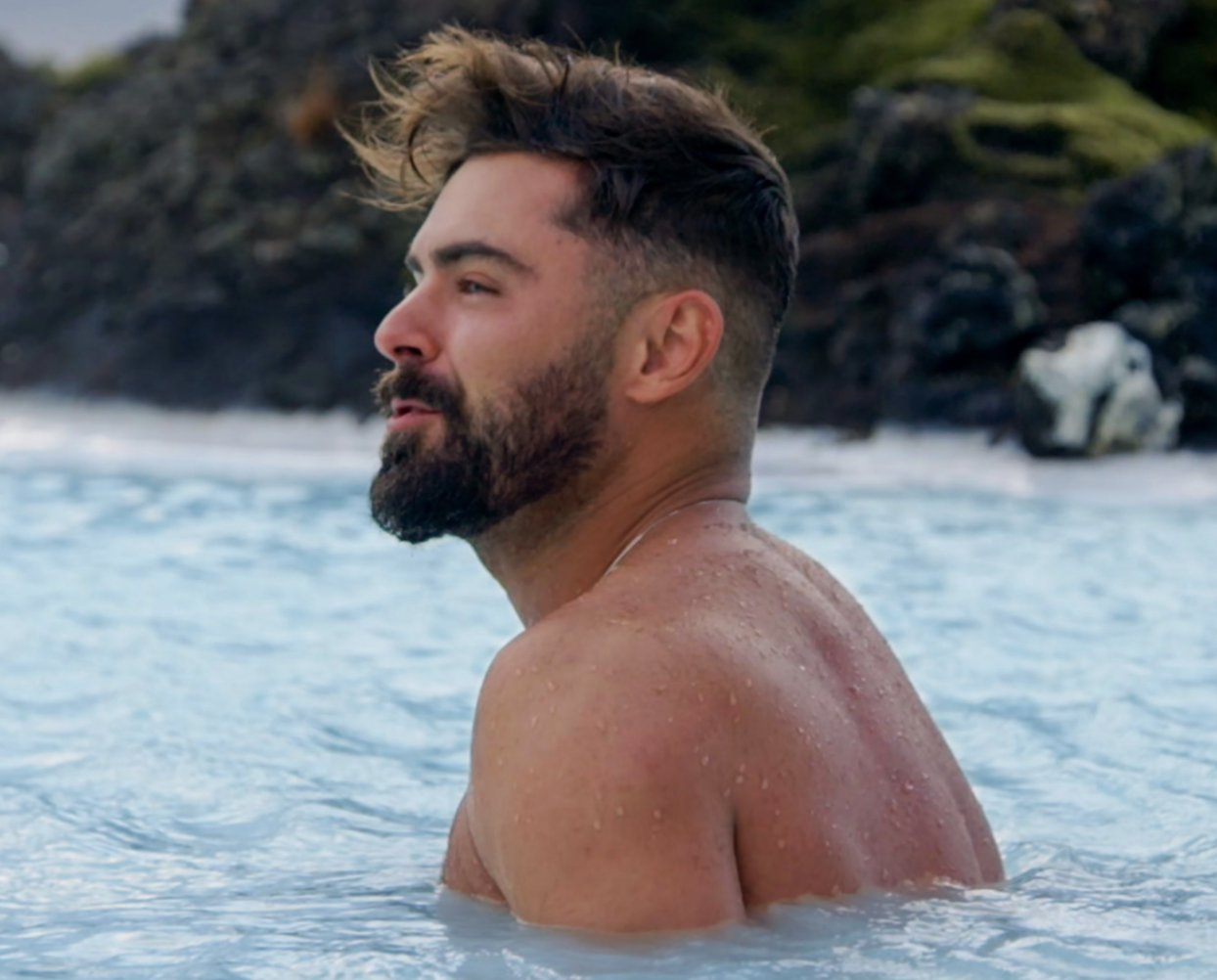 Zac Efron in the ocean in &quot;Down To Earth.&quot;