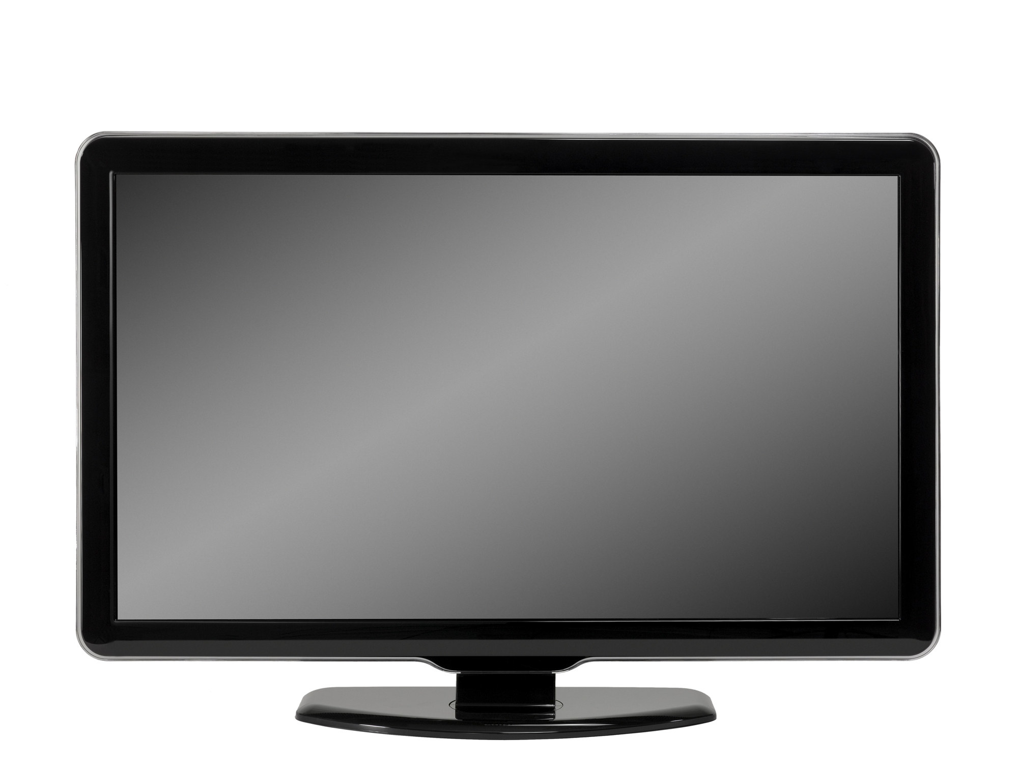 Stock image of a black flat LCD TV set.