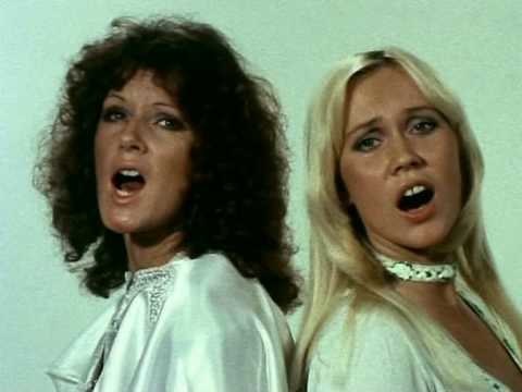 ABBA sings during music video