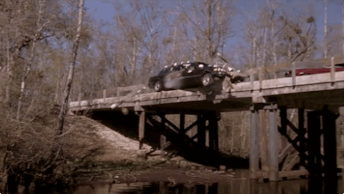 GIF de uma limusine caindo da ponte