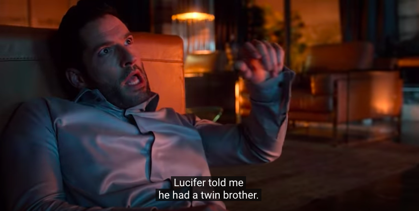 Tom Ellis as Michael explaining he&#x27;s a twin