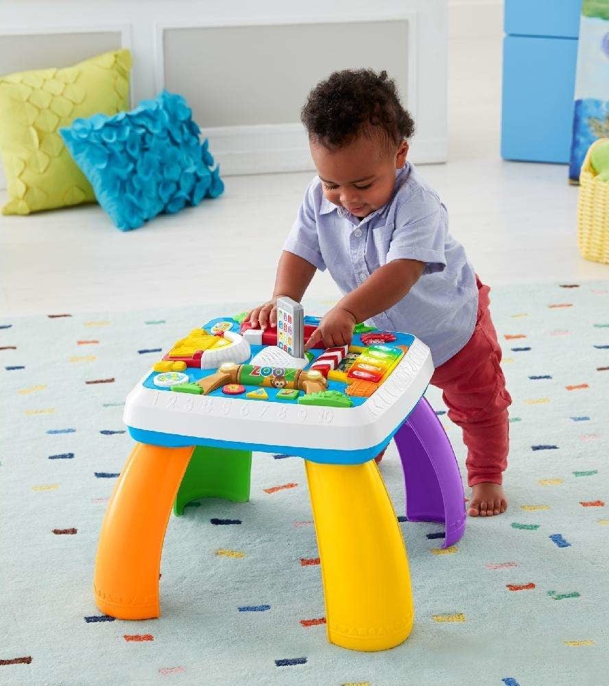 A multicolored plastic learning table 