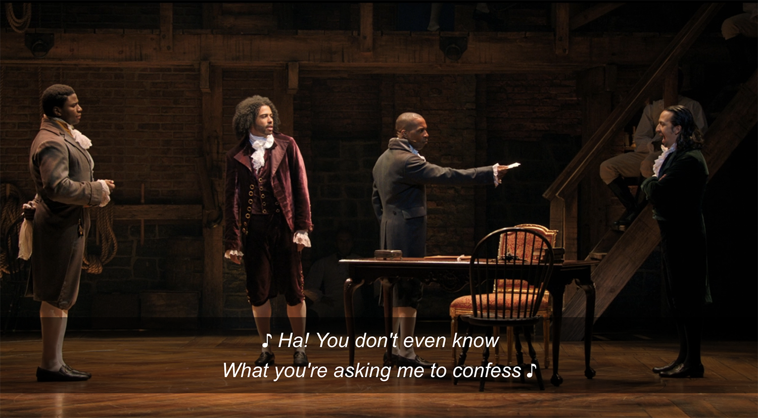 The staging of &quot;The Reynolds Pamphlet&quot; in &quot;Hamilton&quot;