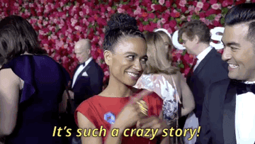 GIF of woman saying, &quot;It&#x27;s such a crazy story!&quot;