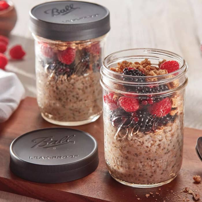 The jars filled with food
