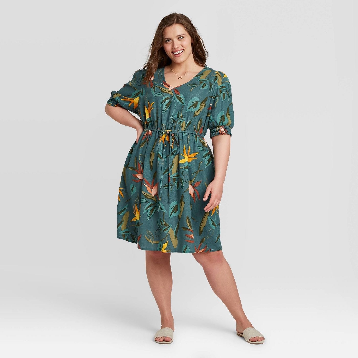 Bird Print Dress Plus Size