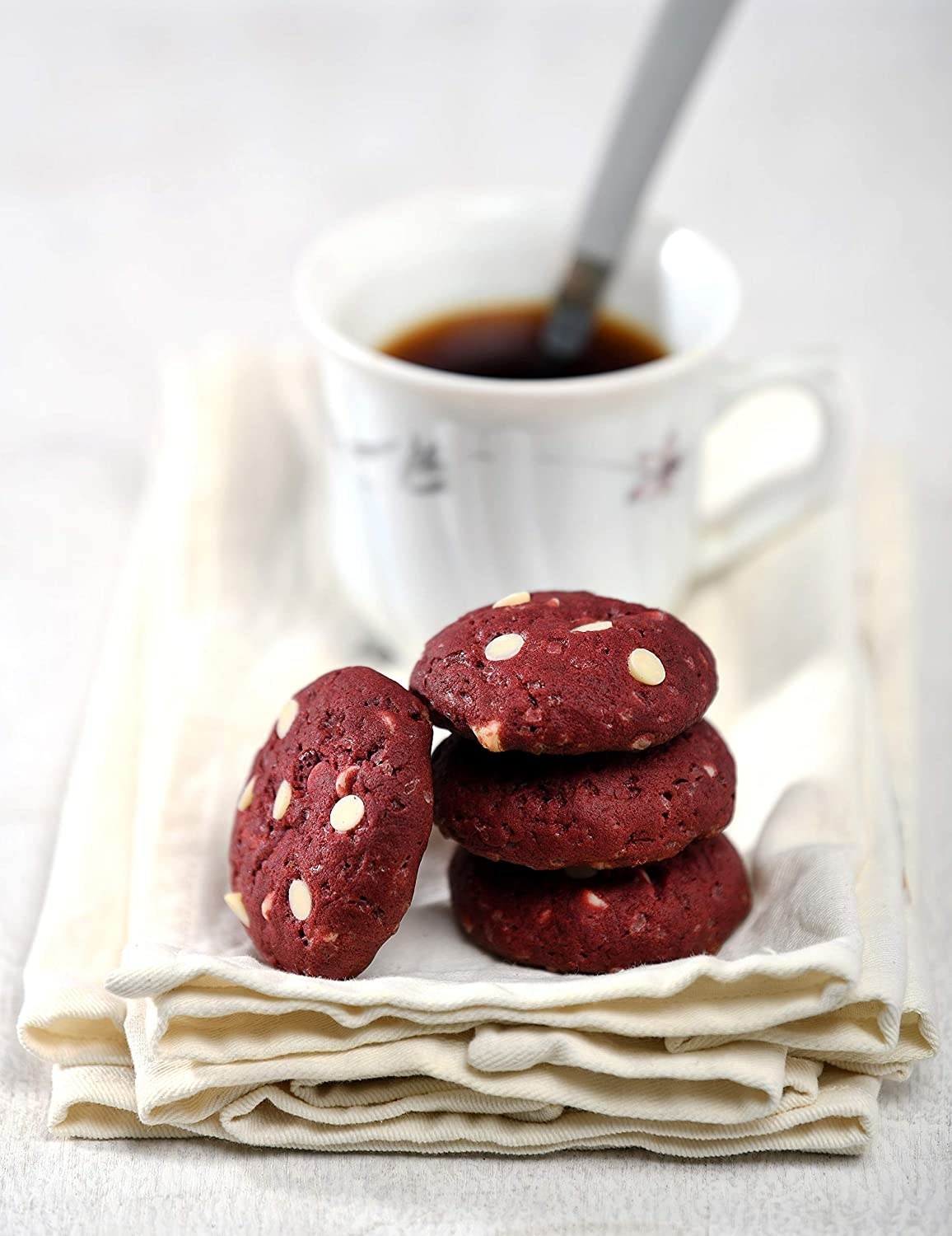Red velvet cookies on a plate 
