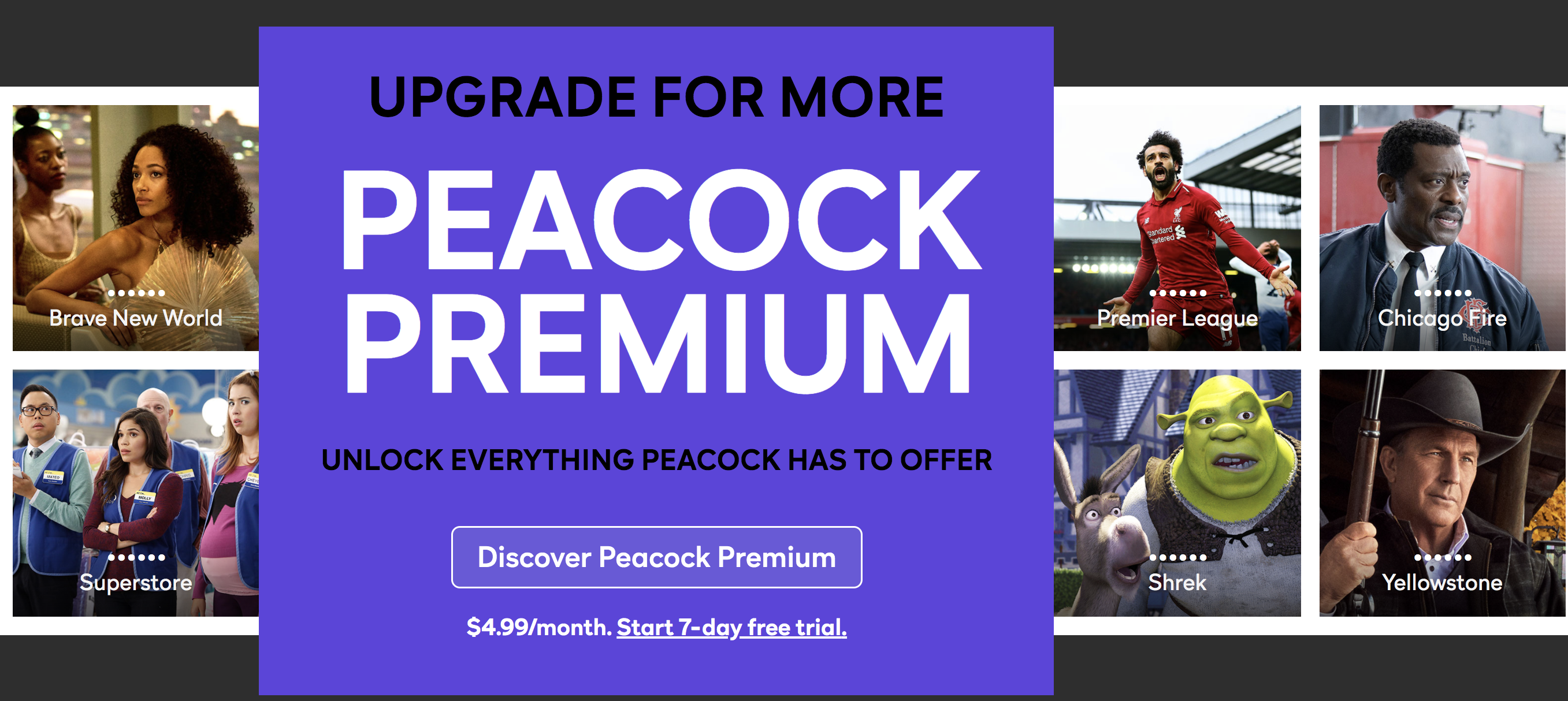 The Peacock Premium Banner