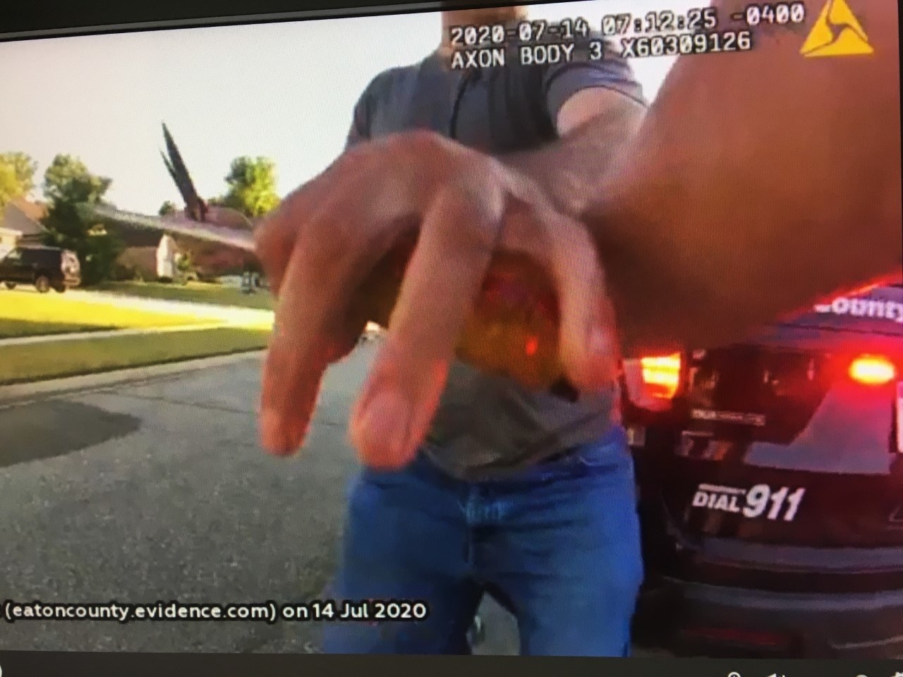 Body camera footage showing Ruis 