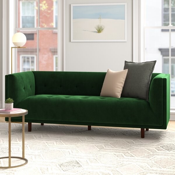 Conrad Velvet arm sofa in emerald green 