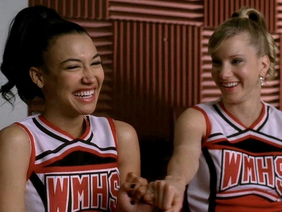 Santana and Brittany from &quot;Glee&quot; holding hands