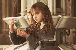 Hermione Granger concocting a polyjuice potion