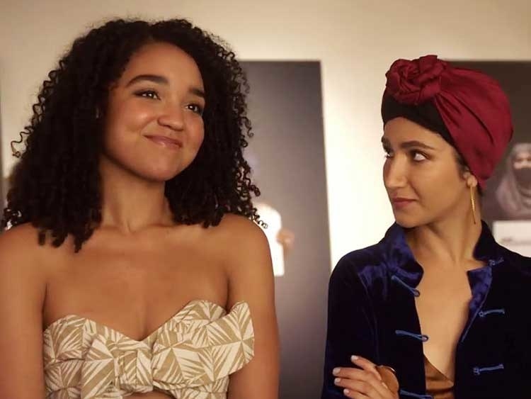 A scene from &quot;The Bold Type&quot; featuring Aisha Dee and Nikohl Boosheri.