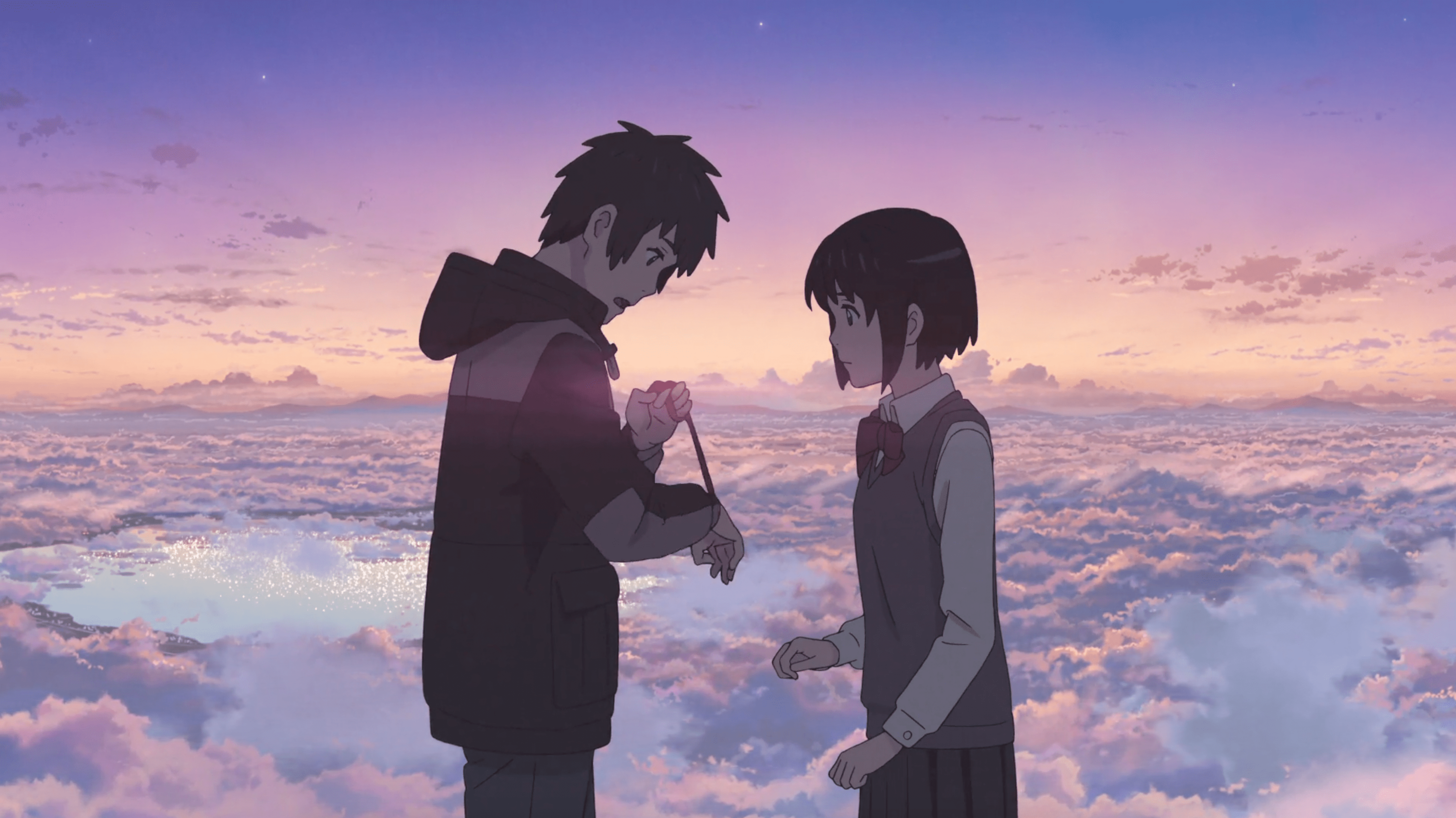 Taki and Mitsuha meeting face to face in &quot;Your Name&quot;