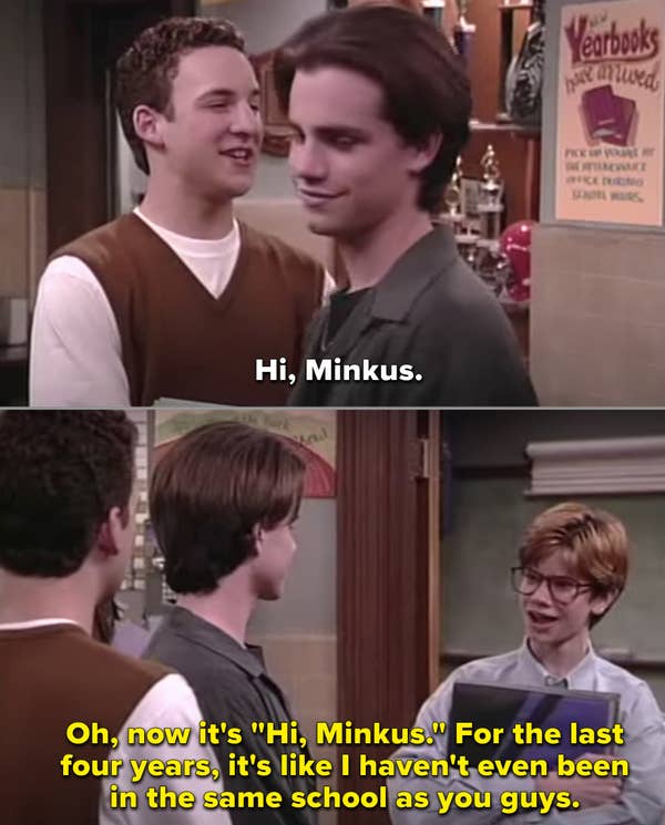 Minkus appearing as a teenager for one random episode