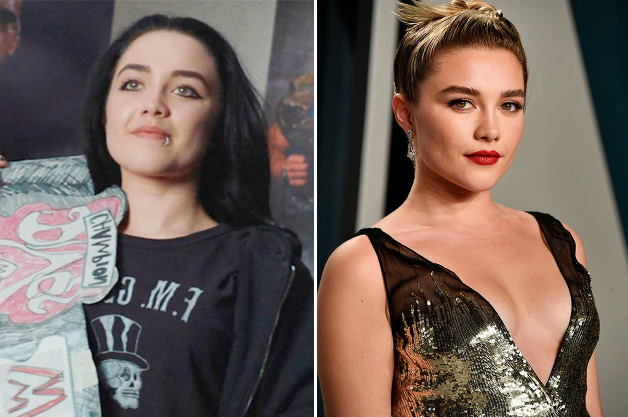 Florence Pugh in Fighting With My Family versus now