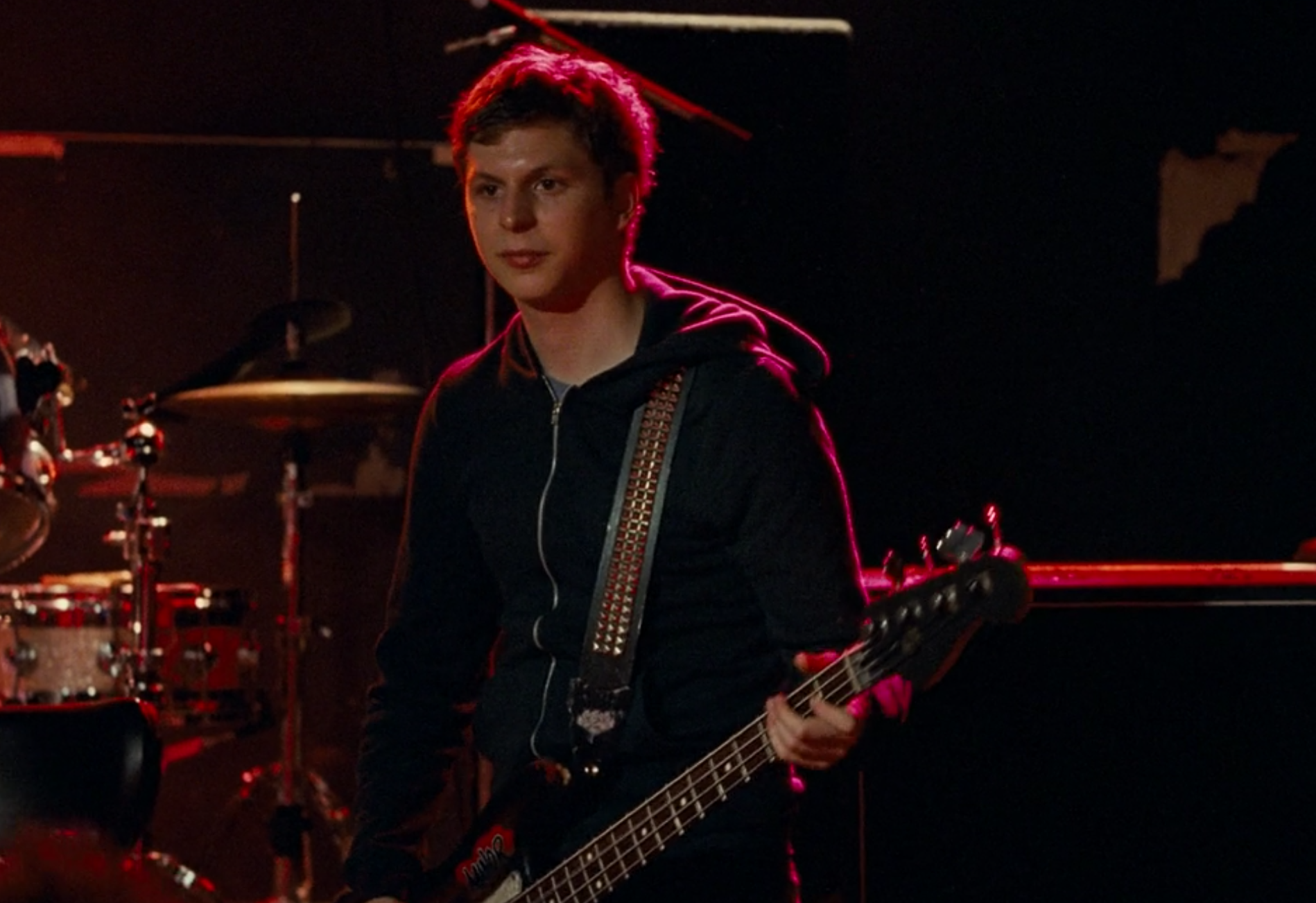 Michael Cera playing bass