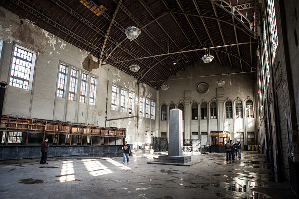 Old train station with high ceilings in Spain