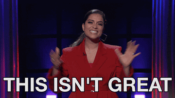 GIF of Lilly Singh saying &quot;This isn&#x27;t great.&quot;