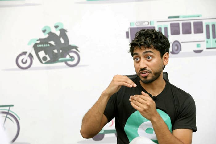 Fahim Saleh speaks at a conference in Nigeria.