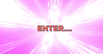 Bright flashing GIF swirling into centre with the caption, &quot;Enter...&quot;