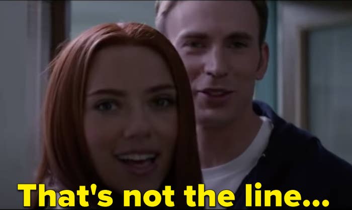 Scarlett Johansson and Chris Evans laugh over flubbed line in Captain America: The Winter Soldier