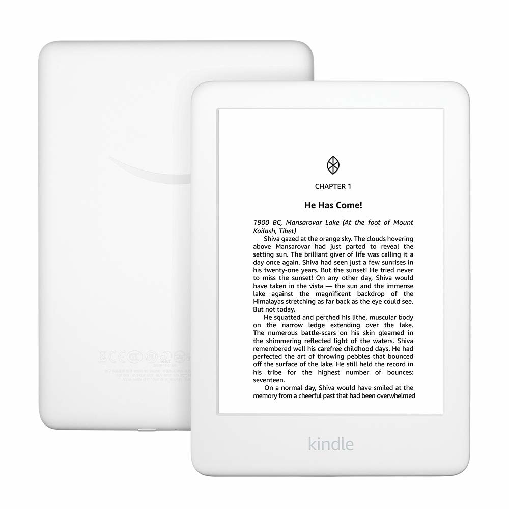 Front and back view of a 10th generation Amazon Kindle