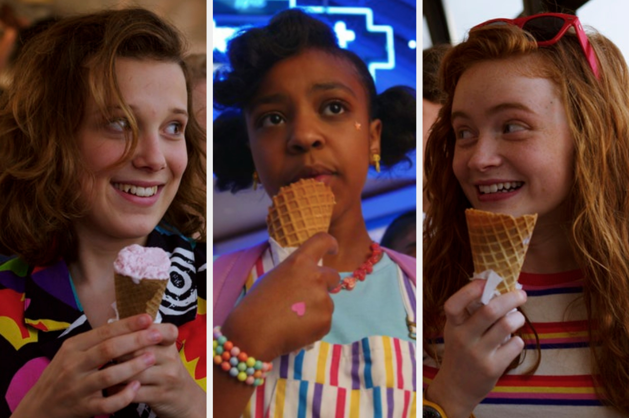 Stranger Things 3 Best Friends El Netflix Series Ice Cream Fun 80s ...