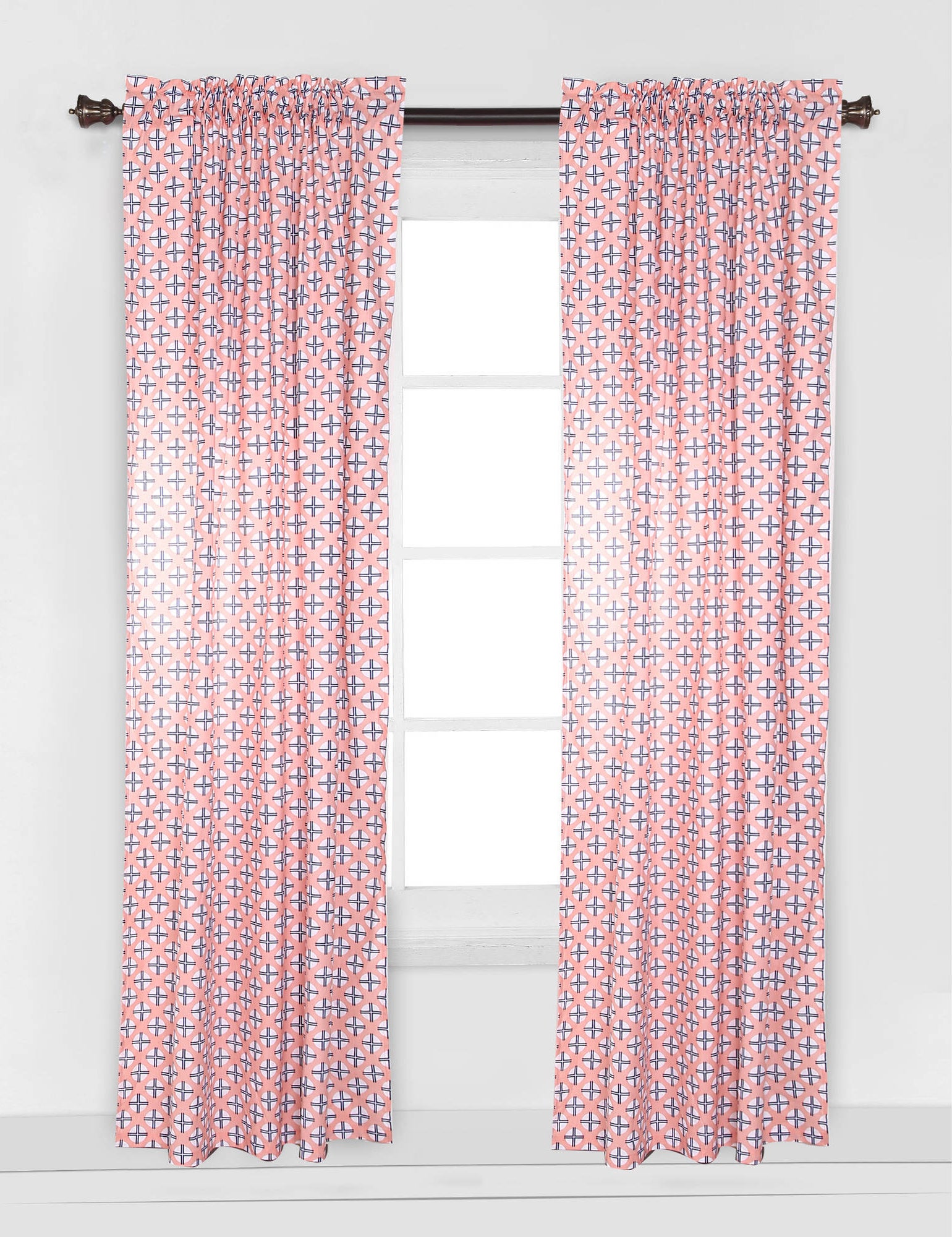 the pink curtain panel