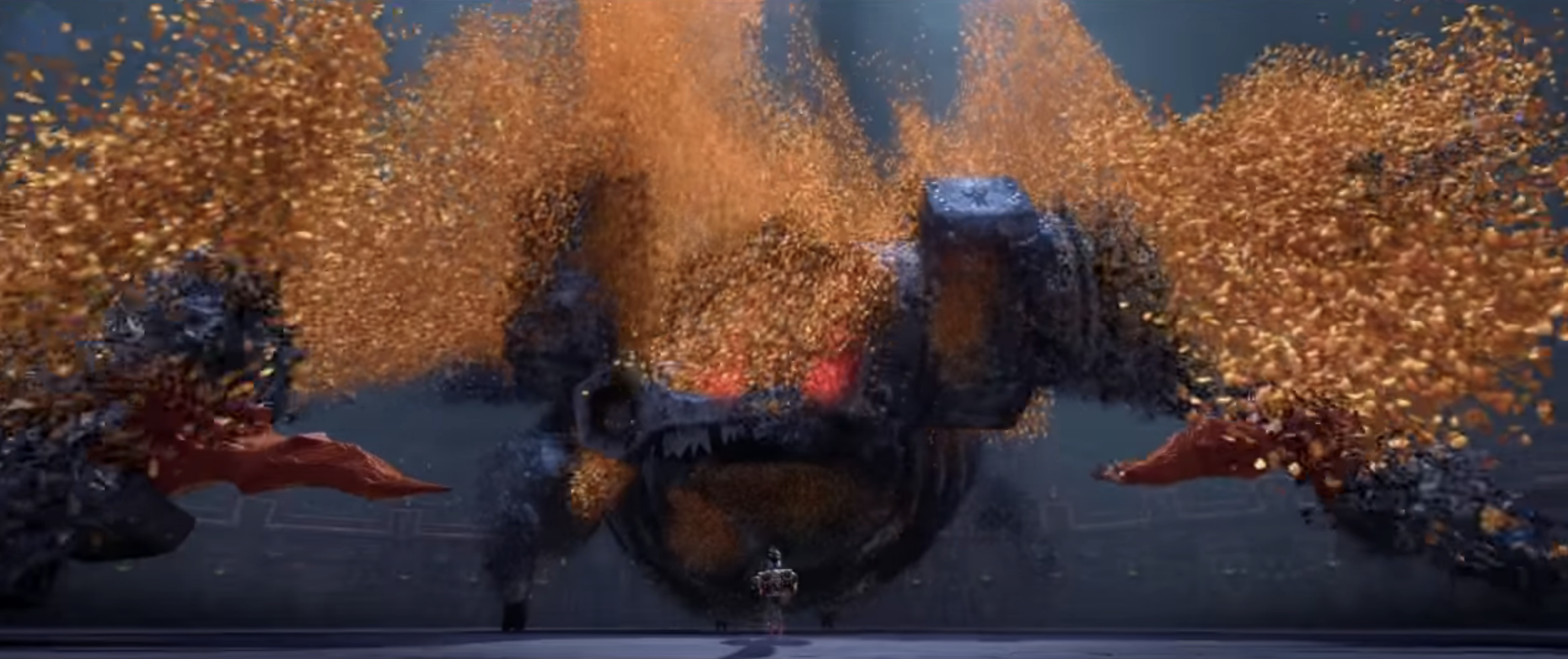 The bull dissolving into flower petals