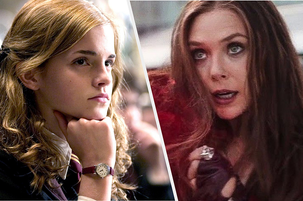Scarlet Witch and Hermione Granger casting spells