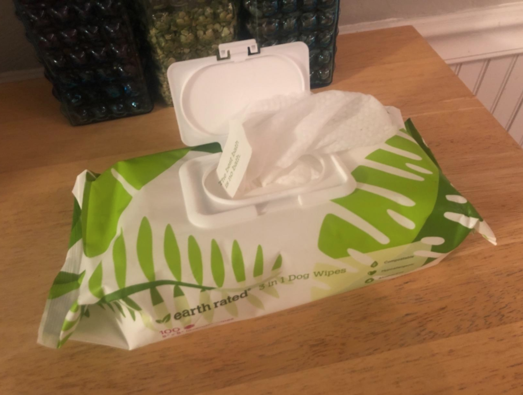 The pack of wipes has a pull-out wipe design with a snap-back lid