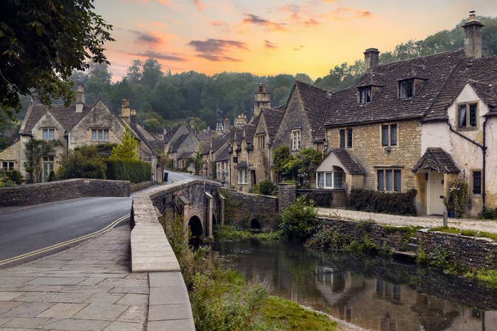 A bridge covers the Bybrook river in the village of Castle Combe in Wiltshire 