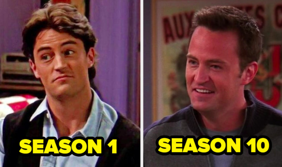 Chandler in Season 1 next to Chandler in Season 10