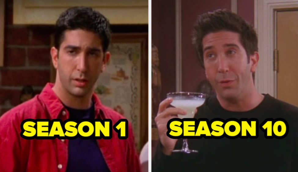 Ross in Season 1 next to Ross in Season 10