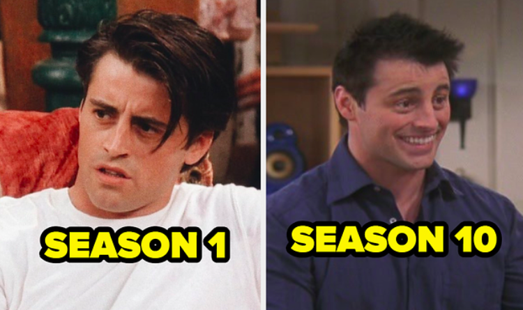 Joey in Season 1 next to Joey in Season 10