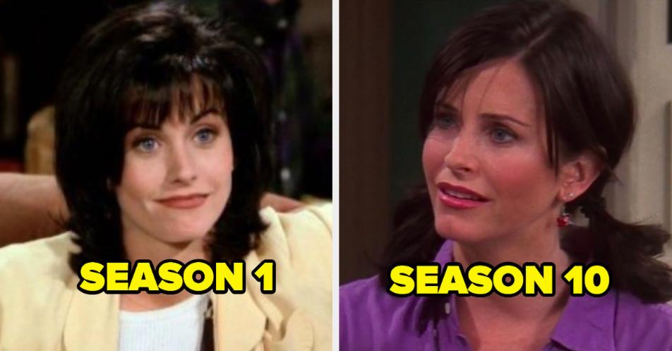 Monica in Season 1 next to Monica in Season 10