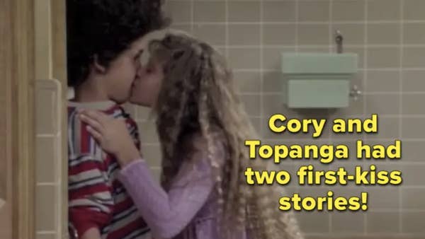 Cory and Topanga having their first kiss at the lockers