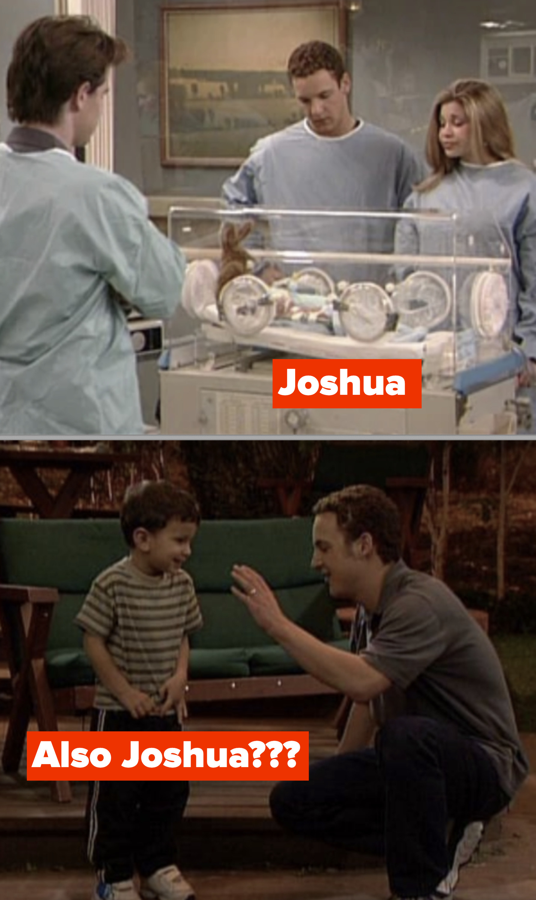 Side-by-sides of Joshua as a baby in the ICU and Joshua as a much older kid