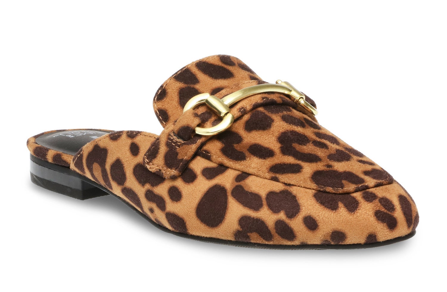 A leopard print slip in with a golden metal buckle