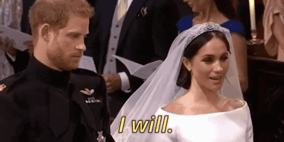 Meghan Markle saying &quot;I will&quot; on her wedding day