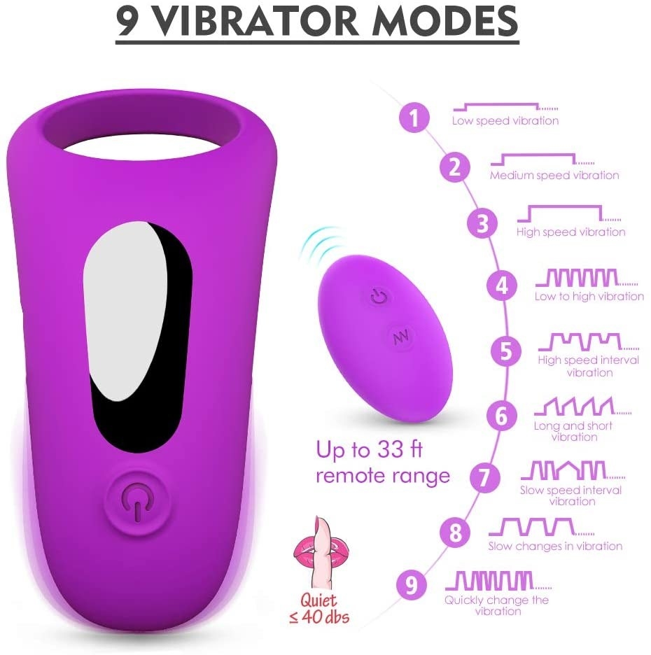 Infographic of the toy showing its nine vibrator modes